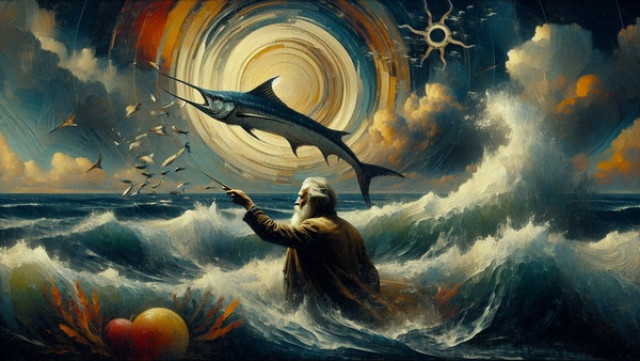 Portada de El viejo y el mar por Ernest Hemingway